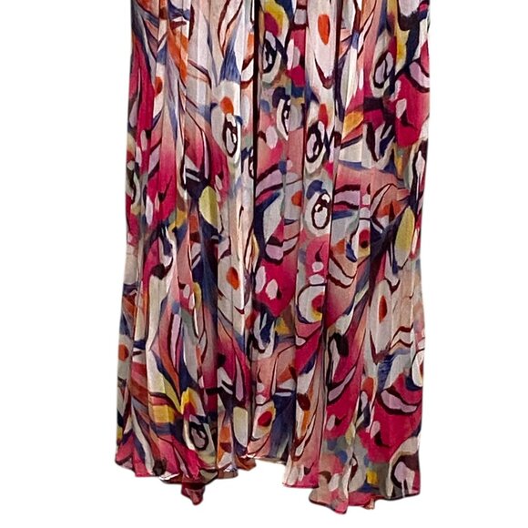 Marciano Wonderland Maxi Dress Pink Size 6 Chiffon Glam Beach Vacation Bohemian - Picture 7 of 16